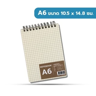 Saengroong สมุดโน๊ตสันห่วงบน สมุดเปิดบน ปกใสขุ่น สมุดเปิดหัว (ขนาด A5,A6,B5,B6 ) บรรจุซองใส 1เล่ม / แพ็ค
