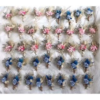 พร้อมส่ง! ช่อเข็มกลัดติดอกดอกไม้แห้งโทนชมพูนะคะ