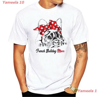 Yameela 10 2021 เสื้อยืดผ้าฝ้าย 100% คอกลมพิมพ์ลาย Bulldog Mom Red Bandana Mengift Dog แฟชั่นฤดูร้อน 2021 saleสามารถปรับ