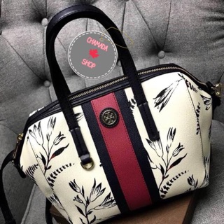 💕 TORY BURCH Kerrington Stripe Satchel