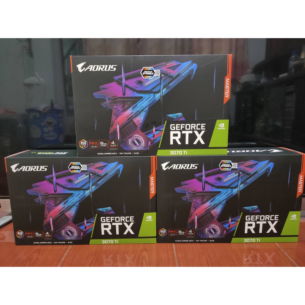 การ์ดจอ GIGABYTE GEFORCE RTX 3070 TI AORUS MASTER - 8GB GDDR6 มือ1 ไม่โดนไฟ ไม่แกะซีล