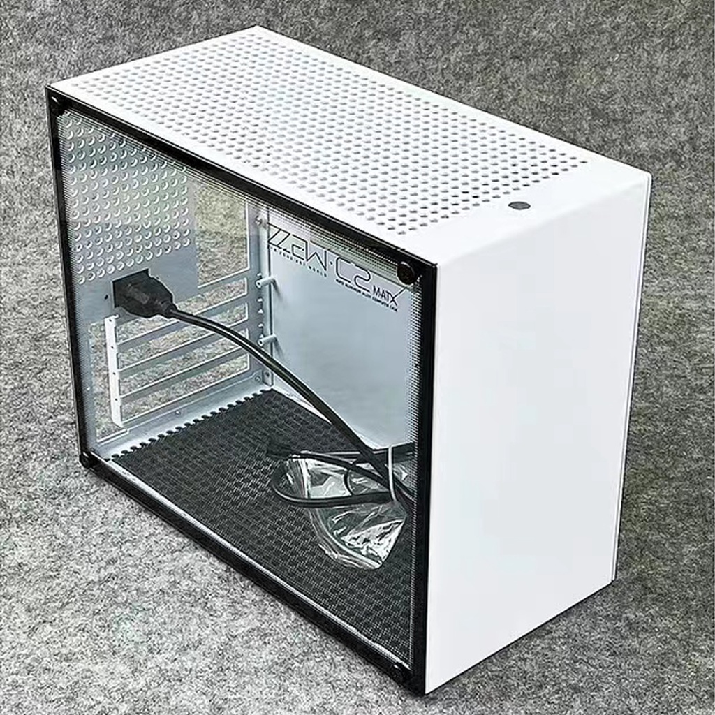 ZZAW C2 เคสคอมพิวเตอร์รองรับ MATX เมนบอร์ด ATX แหล่งจ่ายไฟเดสก์ท็อป PC Mini Micro Slim แบบพกพา Mid T
