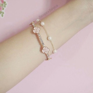 Pink rose bracelet