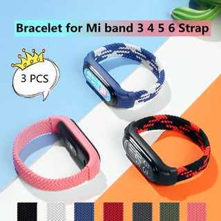 สายนาฬิกาข้อมือสายไนล่อนสําหรับ Xiaomi Mi Band 6 4 3 5 Mi Band 3 4 5 6