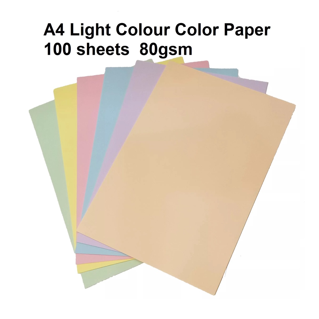 A4 กระดาษสีอ่อน 100 แผ่น X 80แกรม 120 แผ่น X 70แกรม
