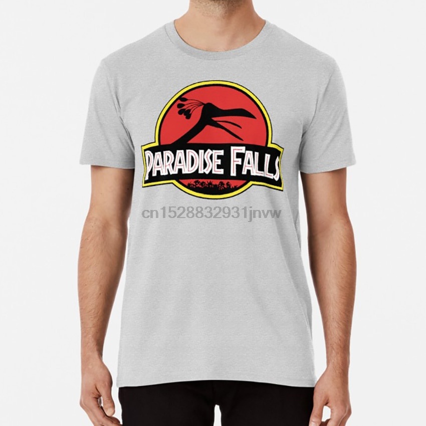 B เสื้อยืด paradise falls paradise falls kevin pixar สําหรับผู้ชาย