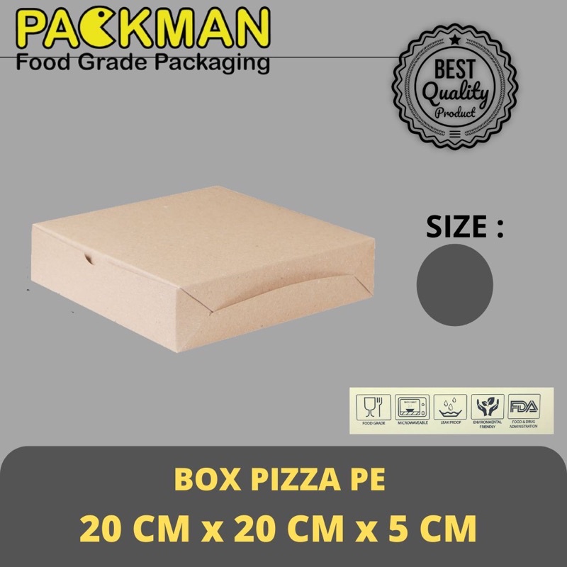 KRAFT PIZZA BOX / BOX / ONLINE BOX / CLOTHES - 20x20x5 - PE LAMINATION