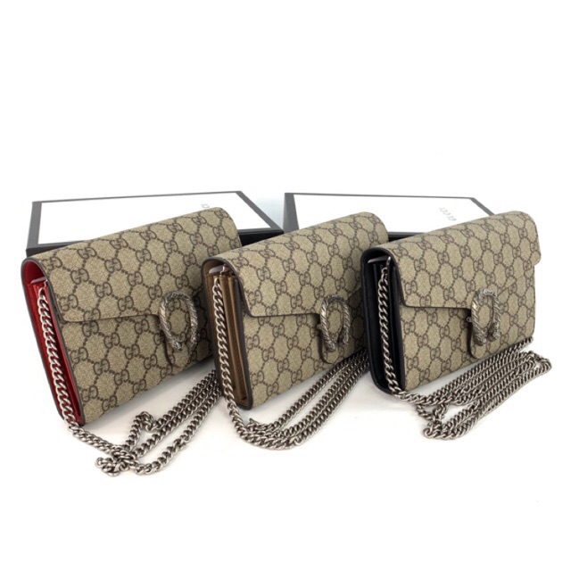 New Gucci Dionysus GG Supreme Chain Wallet (แจ้งสีด้านในได้คะ)