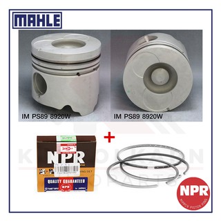 MAHLE ลูกสูบ+แหวน NPR สำหรับ ISUZU TFR 93 รุ่นเครื่อง 4JA1 (กลม/ธรรมดา)