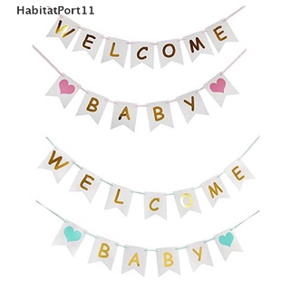 Habitatp ธงแบนเนอร์กระดาษ ลาย Welcome สําหรับตกแต่งวันเกิดเด็ก