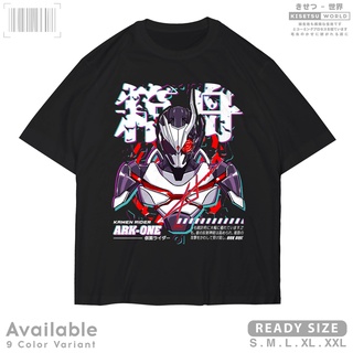 เสื้อยืดสีขาวเสื้อยืด พิมพ์ลายการ์ตูนอนิเมะ Kamen RIDER ARK ONE สไตล์ญี่ปุ่น x A1485 KisetsuS-4XL