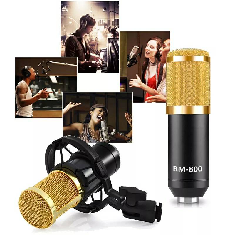 ไมโครโฟนอัดเสียงไมค์คอนเดนเซอร์CONDENSER MICROPHONE รุ่น BM-800 เครื่องขยายเสียงไมโครโฟนบันทึกเสียง