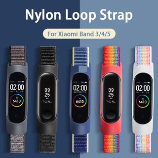 Xiaomi Band สายรัดข้อมือMi Band 3/4 Strap สายรัดข้อมือสายรัดข้อมือ Mi Band 5/6/7 สายรัดข้อมือสำรอง สายรัดไนลอนระบายอากาศ