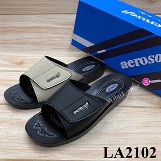 aerosoft LA 2102 รองเท้าแตะสวมหญิง (35-41) สีดำ/ครีม ยอ