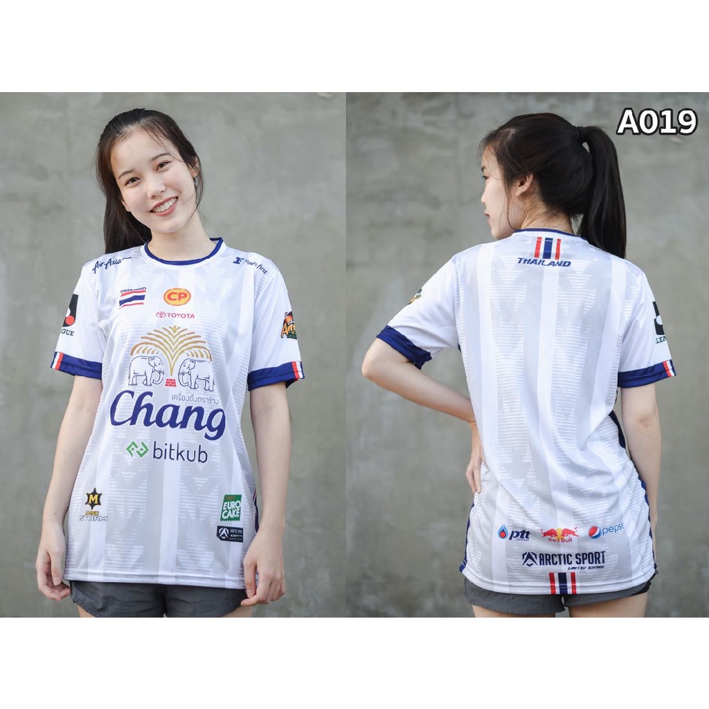 [ พร้อมส่ง] เสื้อกีฬาแขนสั้น คอกลม ลายทีมชาติไทย Chang Jersey Limited Edition AD748