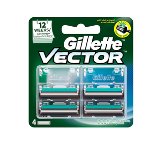 Gillette ยิลเลตต์ เวคเตอร์ Vector ใบมีดโกนหนวด สำรอง แพ็ค 4 ชิ้น P&G