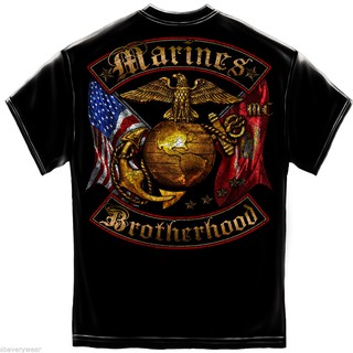 เสื้อยืด พิมพ์ลายธงชาติ Us MARINE CORPS USMC BROTHERHOOD EAGLE สําหรับผู้ชาย