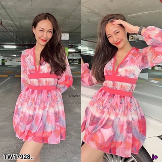 MF17928  Dress เดรสสั้นแขนยาว รอบอกเอว แต่งขอบสีตัดกับชุด ด้านหลังซิปหลัง ซับในทั้งตัว งานสวย ใส่สบาย พร้อมส่ง  เนื้อผ้า