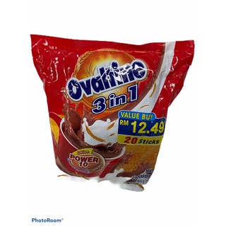 OVALTINE โอวัลติน!!3IN1 สินค้านำเข้าจากมาเลเซีย.. 1แพค/บรรจุ20ห่อ 600g ราคาพิเศษพร้อมส่ง!!