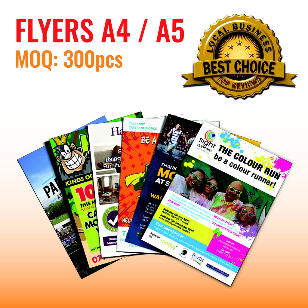 Flyers A4 หรือ A5 size Flyer Printing Leaflet Printing