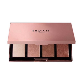 Browit SHOW GLOW HIGHLIGHTER PALETTE 4g.x4 โชว์โกลว์ไฮไลท์เตอร์พาเลท บราวอิท Highlight And Contour