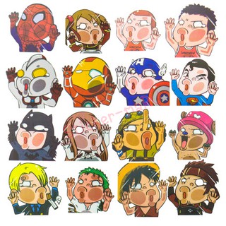 Funny Sticker สติ๊กเกอร์ ชินจังจอมแก่น Shinchan, หนูน้อยจอมซ่า มารุโกะจัง Maruko, พาวเวอร์พัฟเกิร์ล สติกเกอร์กันน้ำ PVC