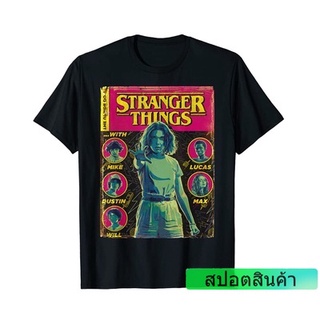 ROUND คอลูกเรือแฟชั่น เสื้อซีรี่ย์ดังจากSTRANGER THINGS  ลิขสิทธิ์ ปี2022 oversize-4XL