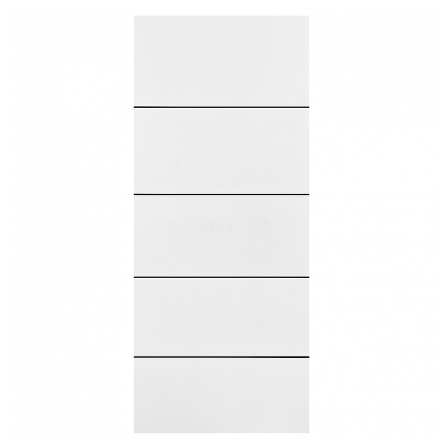 GlobalHouse WELLINGTAN ประตู WPC บานทึบเซาะร่องดำ WPC-01 80x200ซม. สีขาวมุข (ไม่เจาะ) สินค้าของแท้คุ