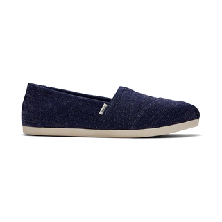 TOMS รองเท้าลำลองผู้หญิง แบบสลิปออน (Slip on) รุ่น Alpargata Seasonal Navy Glimmer รองเท้าลิขสิทธิ์แท้