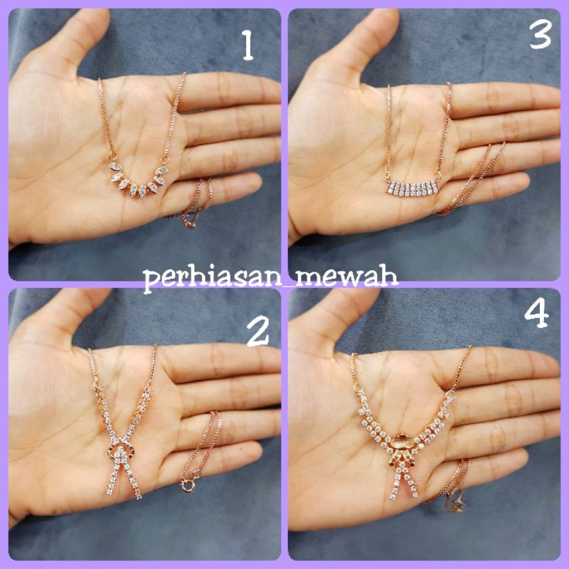 Replica ทนทานและติดทนนาน สร้อยคอทูร่าจําลองเพชรชุบทอง 24k หรูหรา (001B)