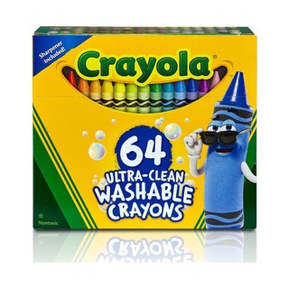 Crayola  Ultra Clean Washable Crayons เครโยล่า สีเทียนล้างออกได้ อัลตร้าคลีน 64 สี สำหรับเด็ก