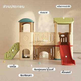 สไลเดอร์ชุดบ้านน้อย2ชั้น(ขนาดใหญ่) เครื่องเล่นเสริมพัฒนาการ ของเล่นสนาม ของเล่นเด็ก สไลเดอร์เด็ก วัสดุอย่างดี พร้อมส่ง