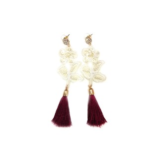Socute ต่างหู Hand made ดอกไม้ E013 - สีขาว