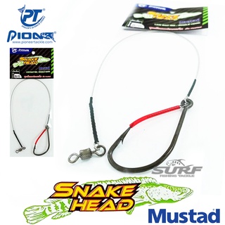 ชุดเบ็ดตกช่อนชะโด ไพโอเนียร์ เบ็ดเดี่ยวผูกสลิง ตัวเบ็ด Mustad PIONEER LIVE BAIT RIG