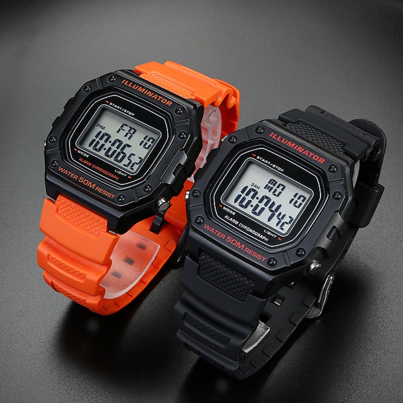 Yifilm สายนาฬิกาข้อมือ ยางซิลิโคนเรซิ่น 18 มม. สําหรับ Casio Watch W-218H 216H W-219 \W-800H 735H W-215 F-108 AE1200 AE-1300 AE-1000W AQ-S810W
