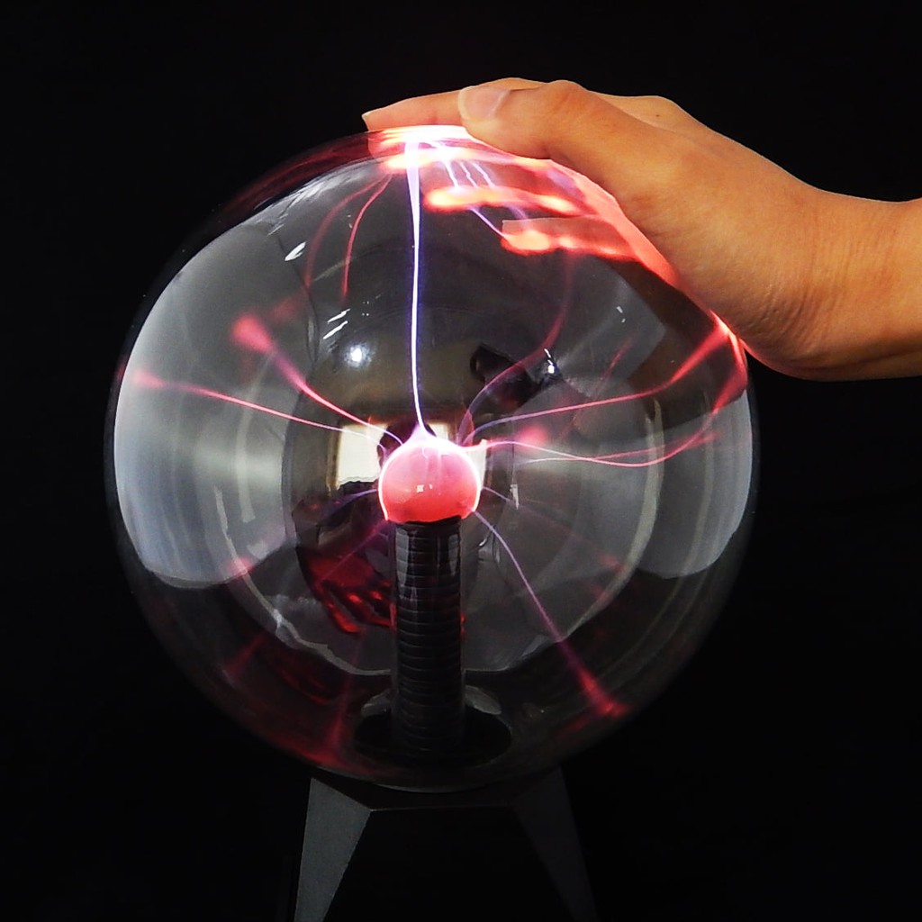 Plasma Ball พลาสมาบอลขนาด 8 นิ้ว ลูกบอลมหัศจรรย์ที่อาศัยความต่างศักย์ไฟฟ้าของสองขั้วคือขั้วบวกและขั้วลบ