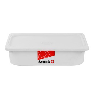 กล่องเก็บของ กล่องฝาปิด STACKO HARU 43x33x10 ซม. สีขาว อุปกรณ์จัดเก็บทั่วไป ของใช้ภายในบ้าน STORAGE BOX WITH LID STACKO