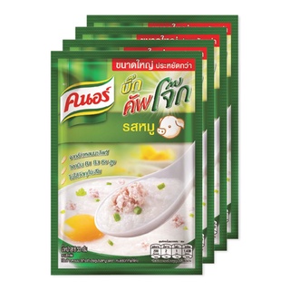 คนอร์ โจ๊กกึ่งสำเร็จรูป จัมโบ้ รสหมู 55 กรัม x 4 ซอง Knorr Instant Porridge Pork Jumbo 55 g x 4 Sachets