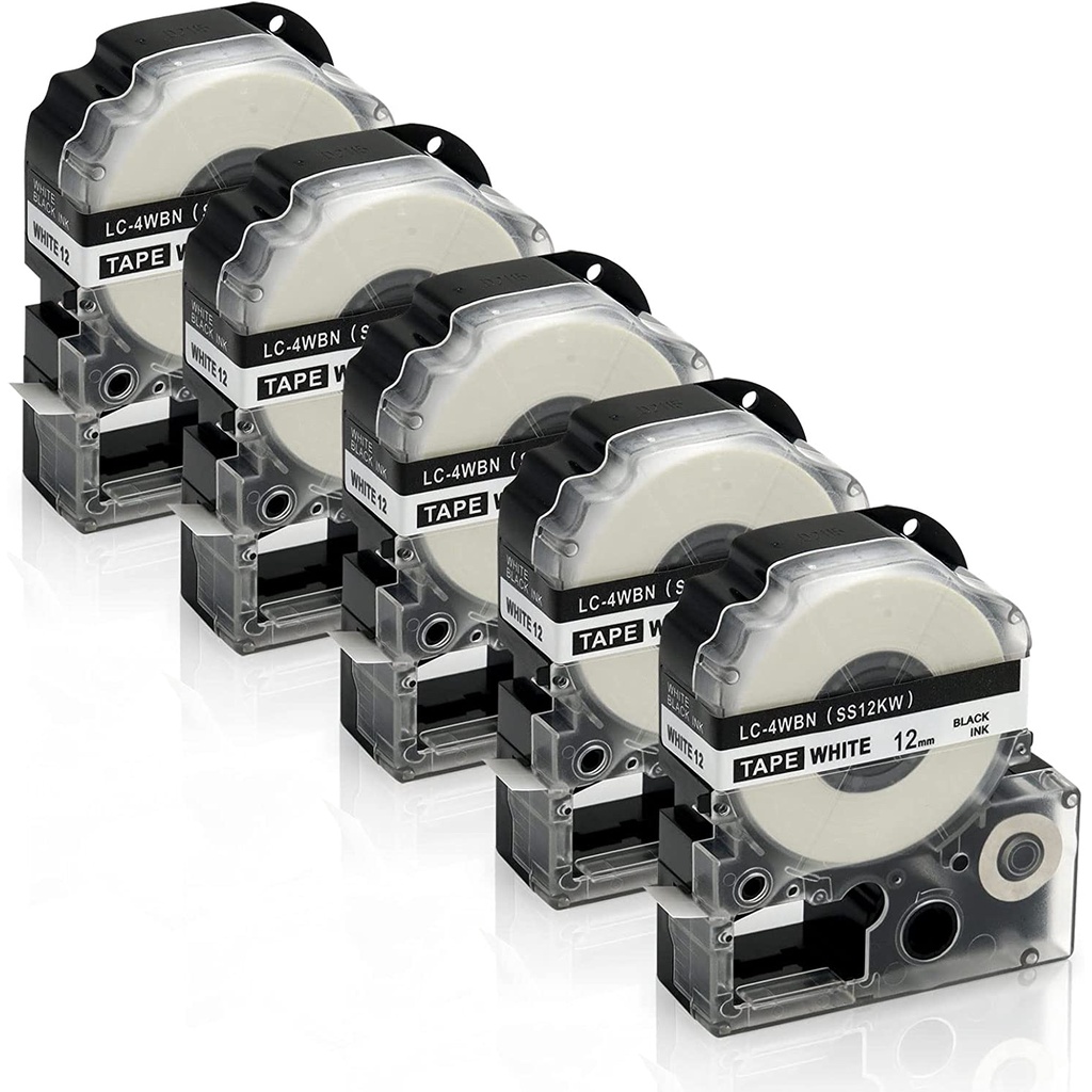 ริบบิ้นเครื่องพิมพ์ฉลาก Epson LK-4WBN LC-4WBN SS12KW 12 มม. สําหรับ LabelWorks LW-K200 LW-K300 LW-K4