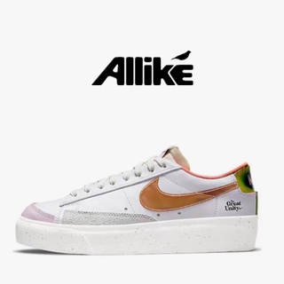 Allike - NIKE Blazer Low Platform Comfortable Platform Low Top Casual Sneakers Women's Shoes