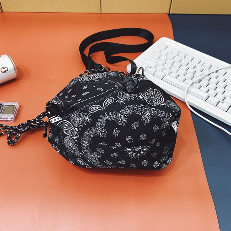 Aod Ethnic Paisley กระเป๋าสะพายไหล่ กระเป๋าถือ ทรงบักเก็ต สามารถปรับได้ สําหรับสตรี
