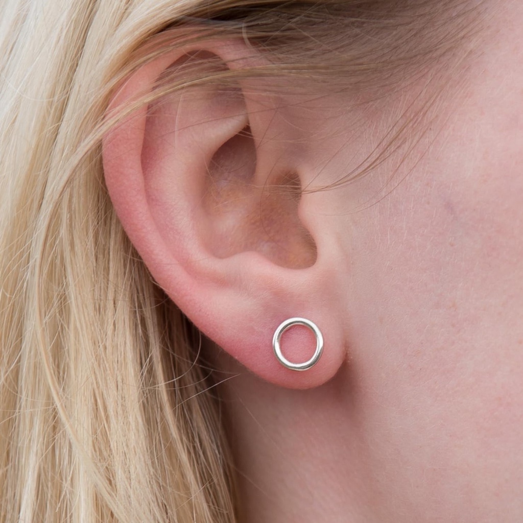 ต่างหูเงินแท้ Minimal Geometry Earrings 92.5% (วงกลมเรขาคณิตมินิมอล)