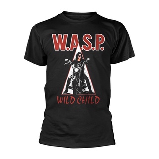ผ้าฝ้ายคอกลมเสื้อยืด พิมพ์ลาย W.A.S.P. แบบทันสมัย สําหรับผู้ชาย Wild Child - WASP สนับแผล 481546from S-4XL