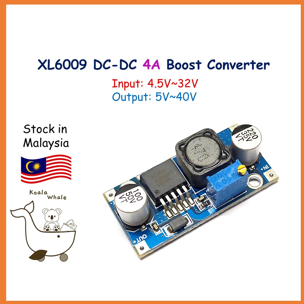 XL6009 DC-DC 4A DC Boost Converter Step Up โมดูลแรงดันไฟฟ้าที่ปรับได้