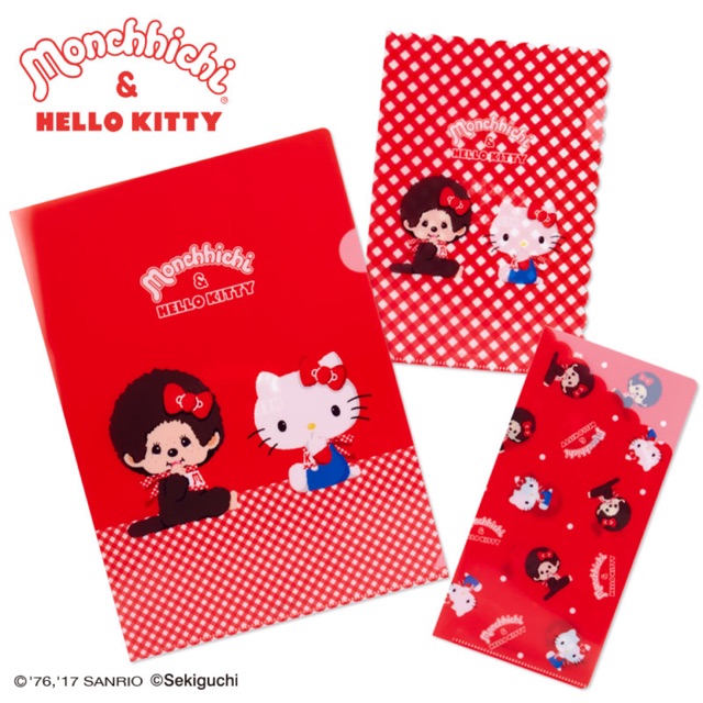 Sanrio Hello Kitty x Monchhichi A4 Set 3 ชิ้น