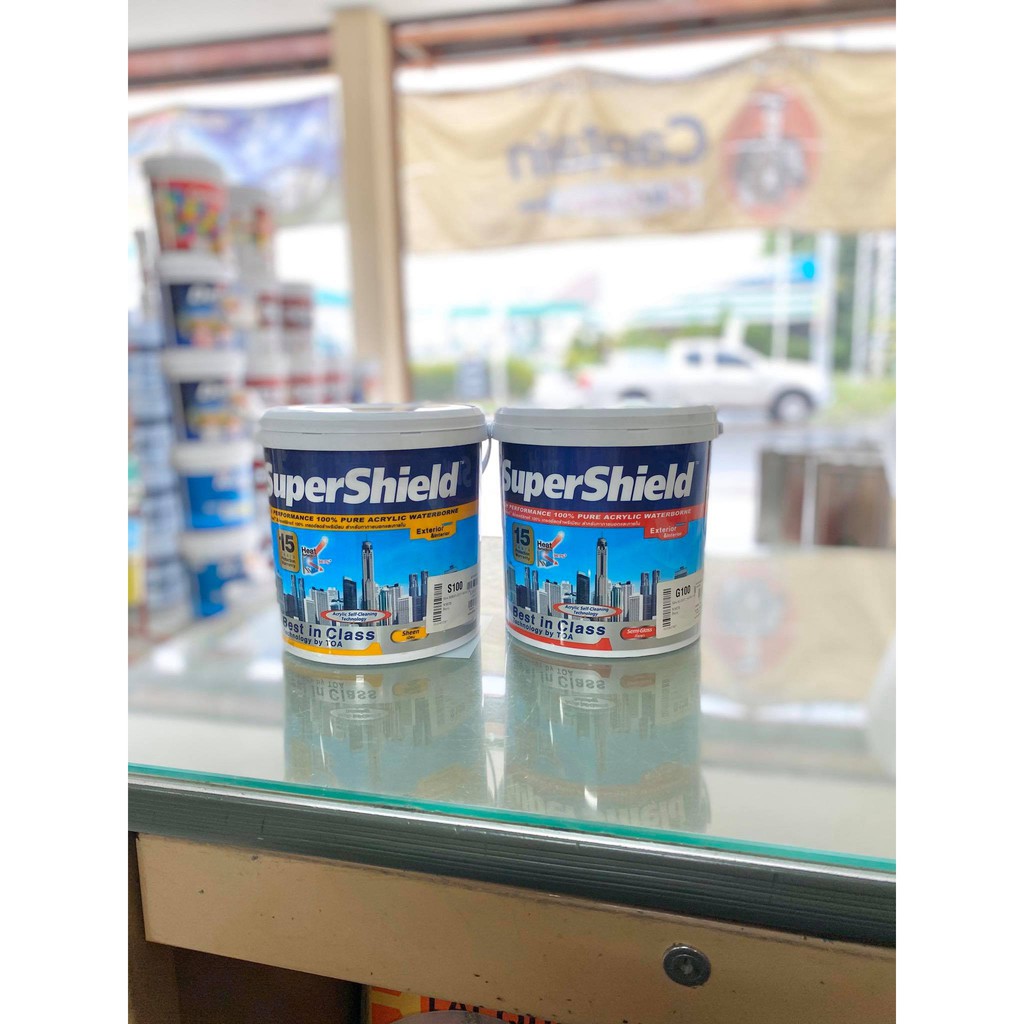 สี TOA Supershield ซุปเปอร์ชิลด์ ชนิดเนียน S100 / ชนิดกึ่งเงา G100 ขนาด 3.785 ลิตร และสีผสมอื่นๆ