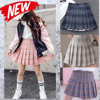 กระโปรงเด็ก กระโปรงผู้หญิง เกาหลี  ลายสก็อต พร้อมส่ง