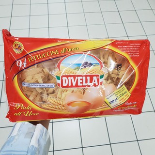 พาสต้าเส้นแบนผสมไข่ เฟตตูชินี Divella Fettuccine With Eggs 500g.