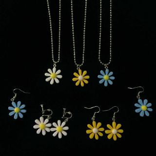 12141 Girly Flower Necklace Cute Daisy Sweater Chain Clavicle