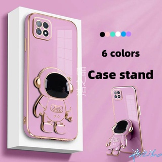 ใหม่ เคสโทรศัพท์มือถือ ลายนักบินอวกาศ 6D ชุบไฟฟ้า สร้างสรรค์ สําหรับ Samsung Galaxy A22 5G 4G Case A32 4G 5G 2022